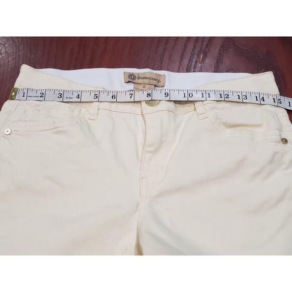 Democracy " Ab " Technology Yellow Bermuda Cotton Shorts Dress Walk Trousers - Picture 4 of 7